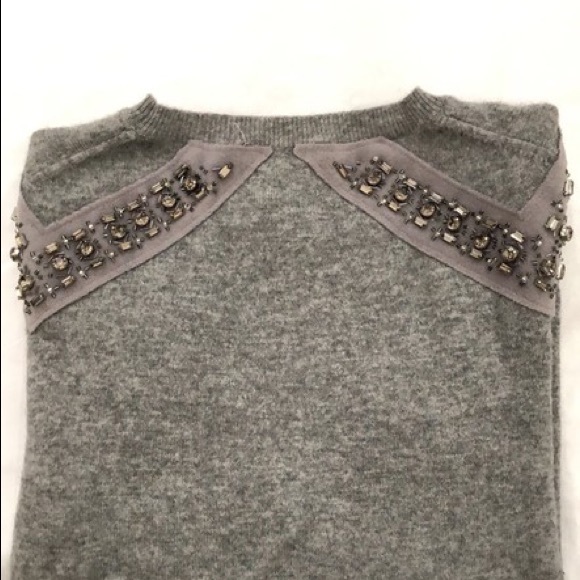 J.Crew Grey Sweater with Cashmere and Jewels - Picture 6 of 7